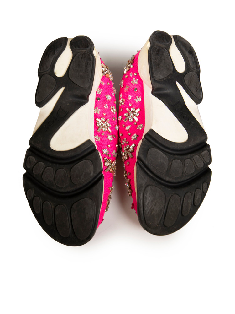 Dior Pink Embellished Fusion Technical Trainers