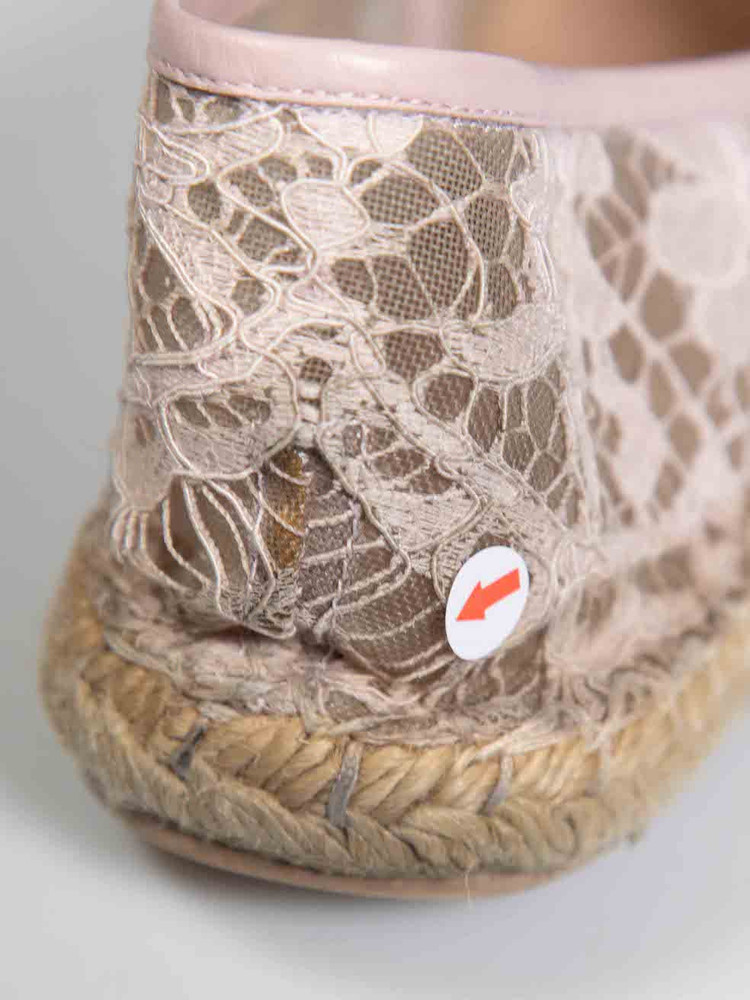 Valentino Garavani Pink Lace Slip On Espadrilles