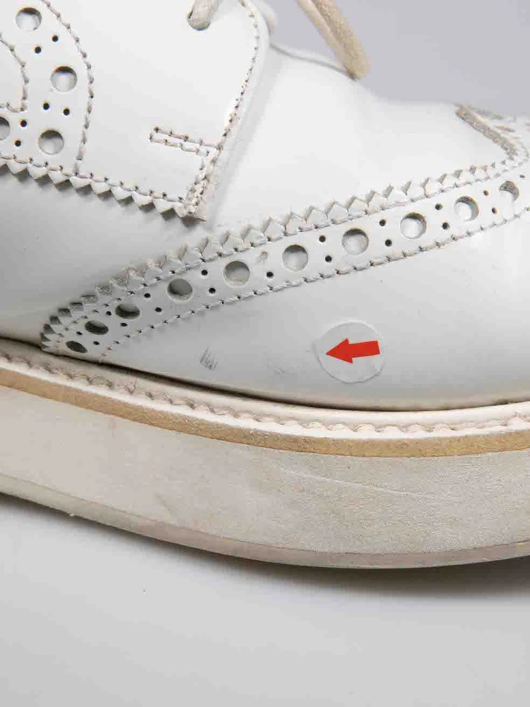 Church's White Leather Perforated Lace-Up Brogues