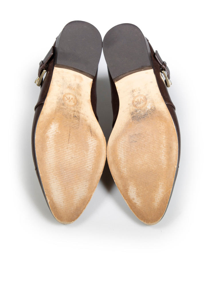 Michael Kors Michael Michael Kors Brown Leather Eyelet Strap Boots