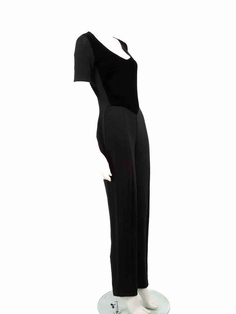 Gianfranco Ferré Black Wool Short Sleeve Jumpsuit