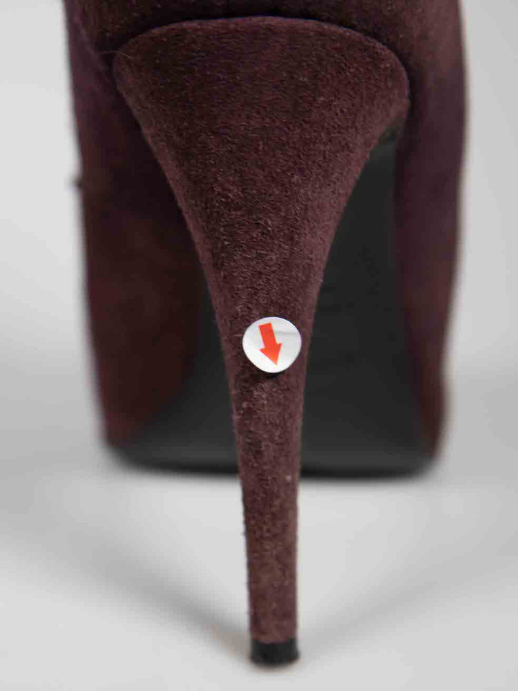 Roberto Cavalli Purple Suede Lace Up Ankle Boots