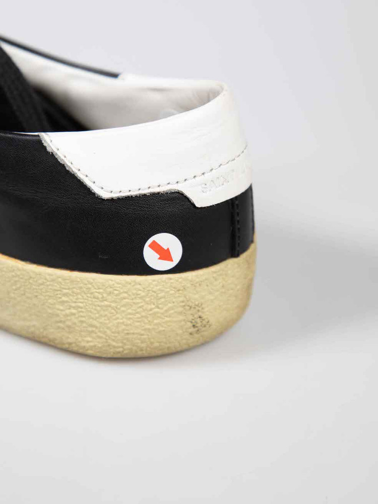 Saint Laurent Black Leather Low Top Trainers