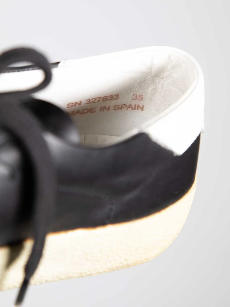 Saint Laurent Black Leather Low Top Trainers