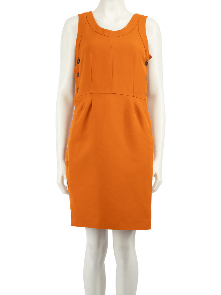 Marni Orange Side Button Up Detail Dress