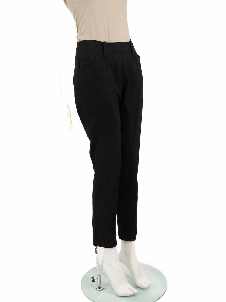Yohji Yamamoto Black Mid Rise Slim Trousers