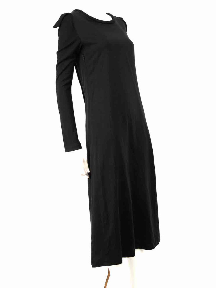 Yohji Yamamoto Black Button Skirt Detail Dress