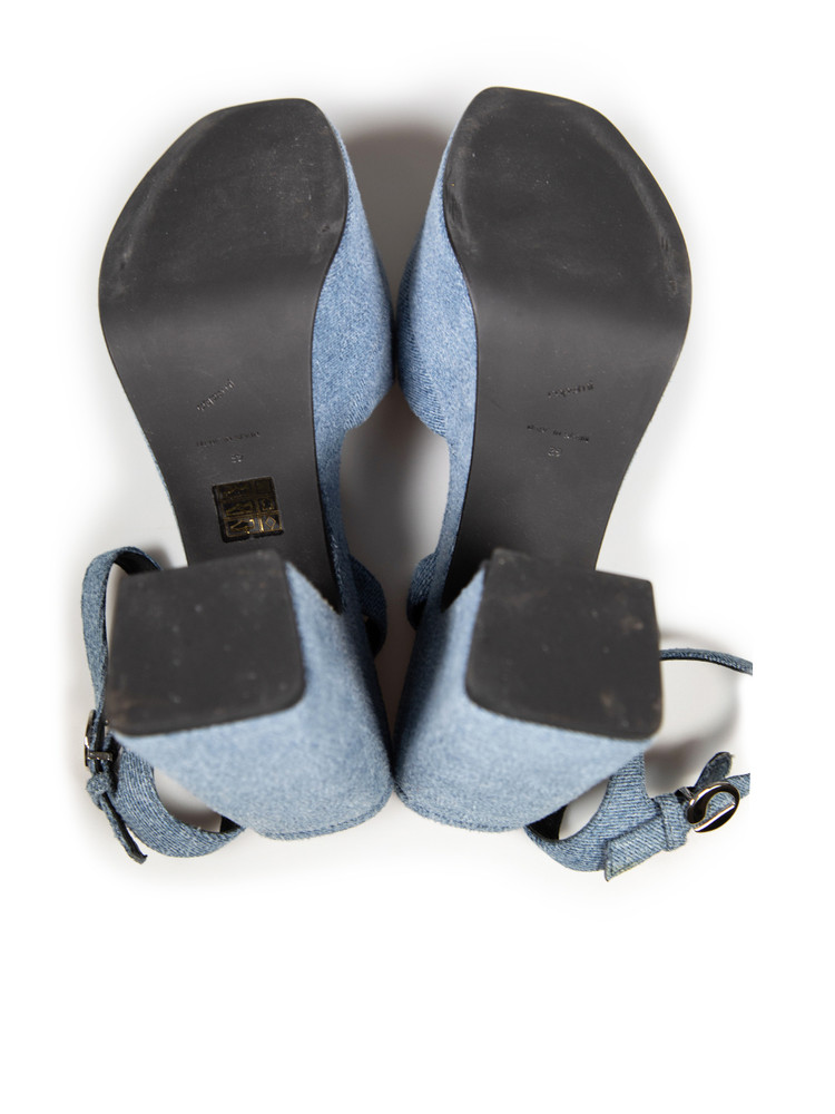 Coperni Blue Denim Bridge Platform Sandals