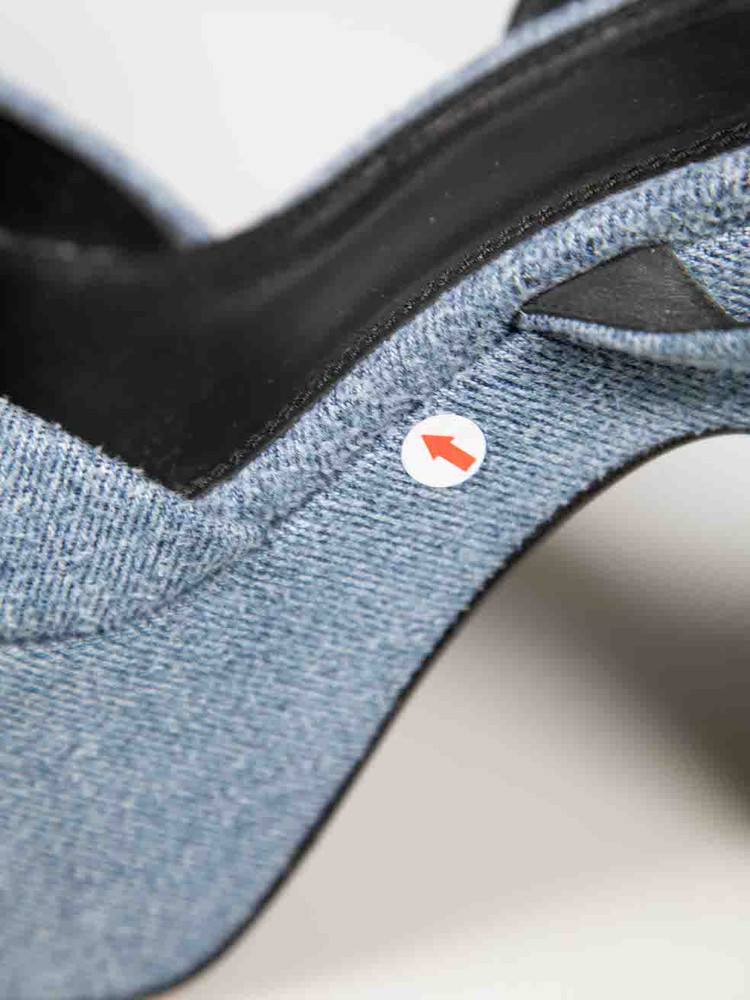 Coperni Blue Denim Bridge Platform Sandals
