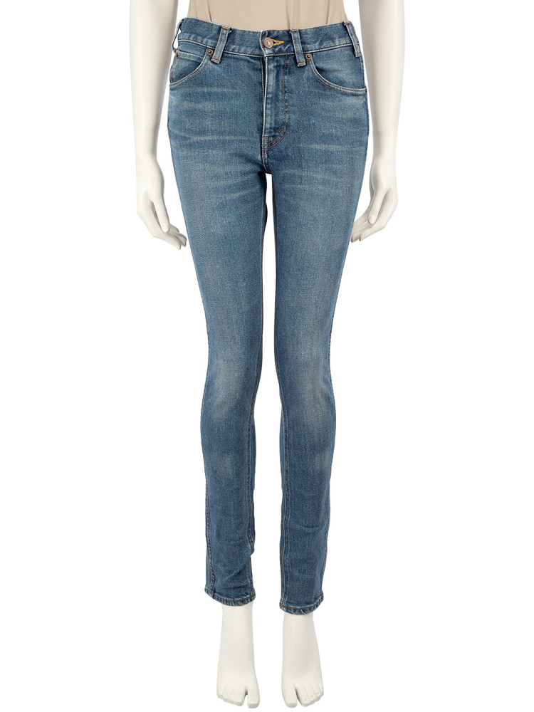 Céline Blue Denim Stone Washed Skinny Jeans