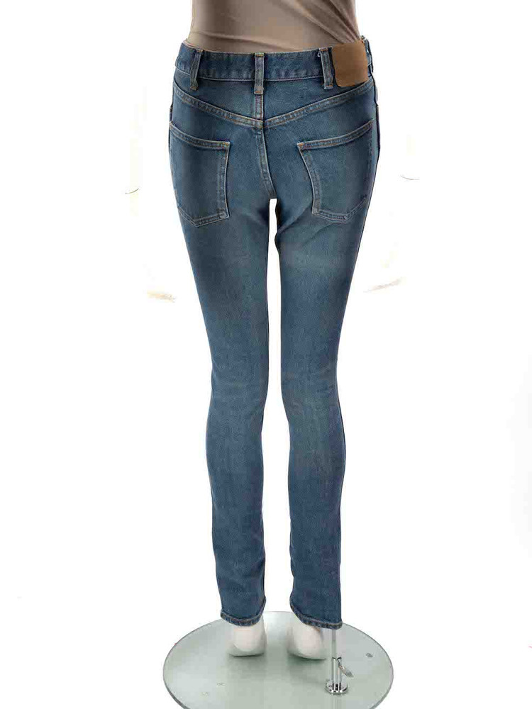 Céline Blue Denim Stone Washed Skinny Jeans