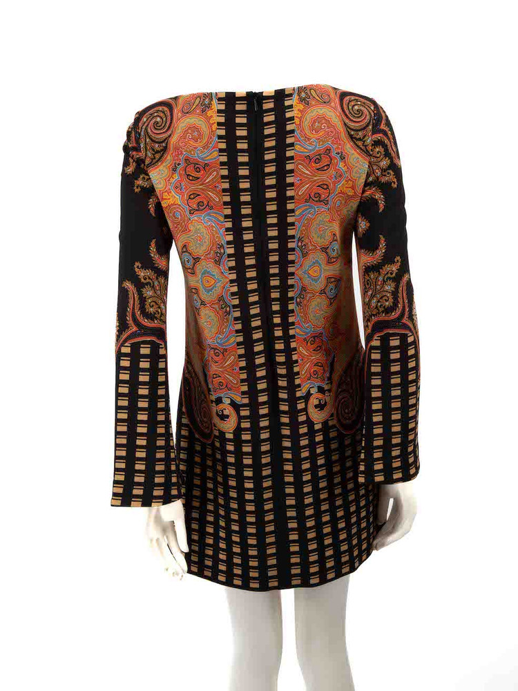 Etro Abstract Pattern Long Sleeve Mini Dress