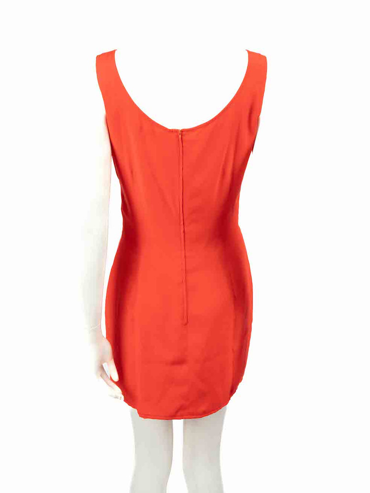 Valentino Garavani Orange Silk Sleeveless Mini Dress
