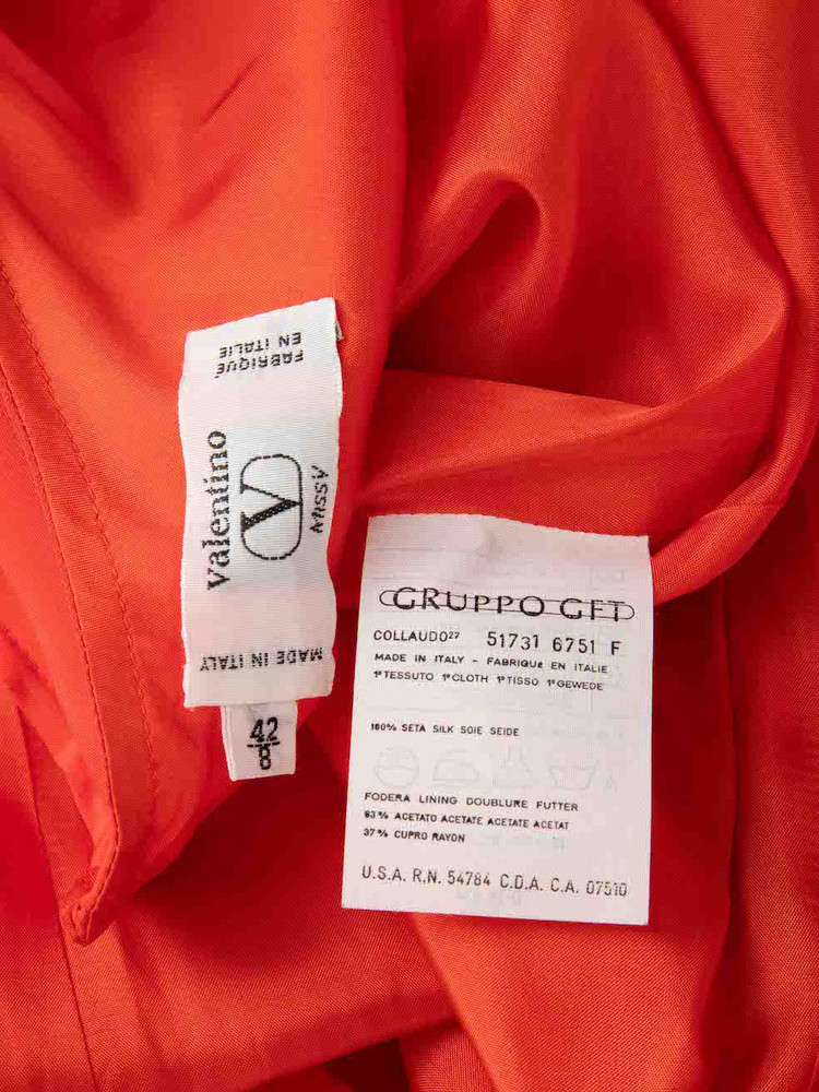 Valentino Garavani Orange Silk Sleeveless Mini Dress