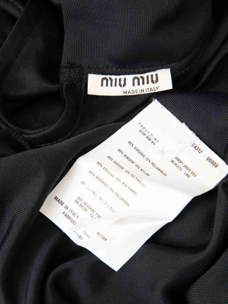 Miu Miu Black Drape Detail Mini Dress