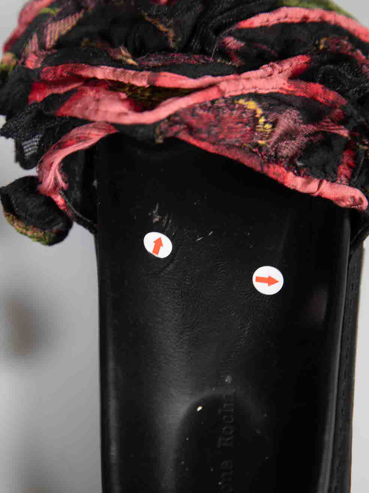 Simone Rocha Ruffled Floral Jacquard Slides