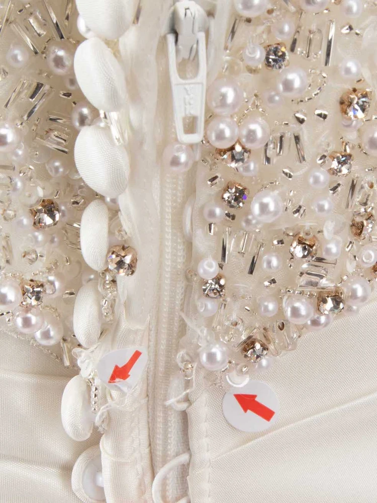 Ronald Joyce Cream Crystal Embellish Wedding Gown