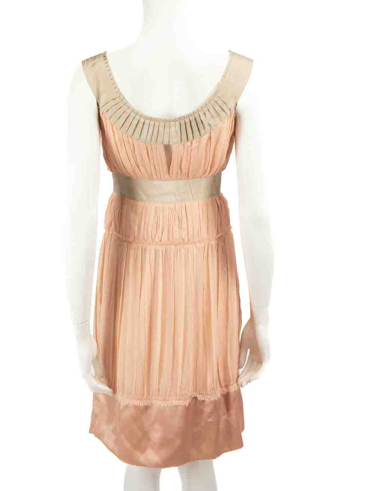 Philosophy Pink Pleated Accent Sleeveless Dress
