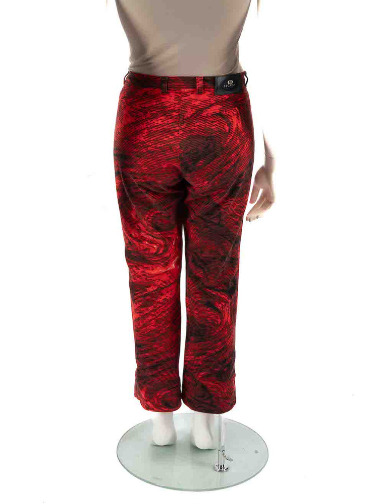 Escada Red Graphic Printed Capri Trousers