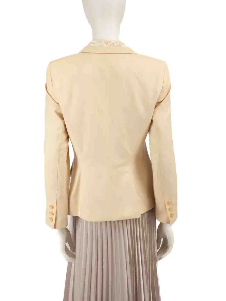 Escada Beige Wool Lace Trimmed Jacket