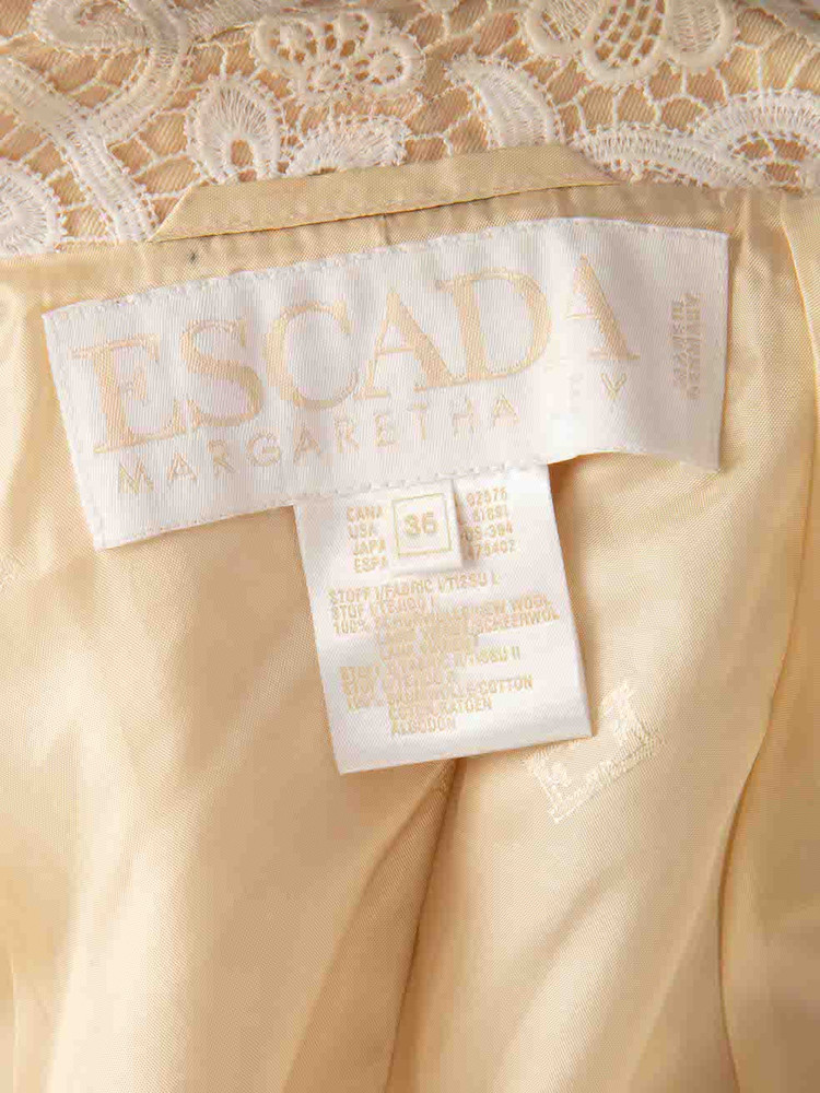 Escada Beige Wool Lace Trimmed Jacket