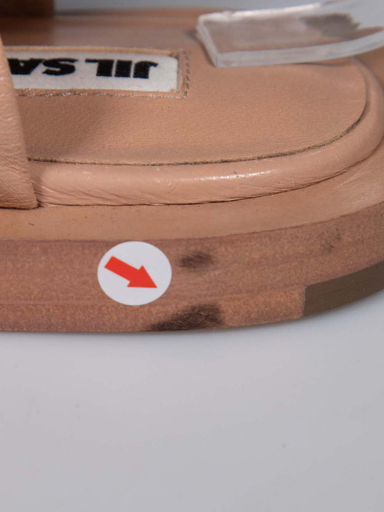Jil Sander Beige Leather Crossover Strap Sandals