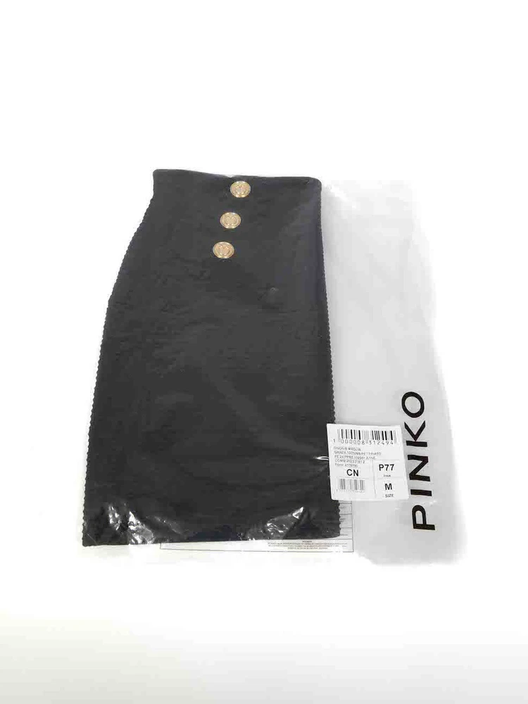 Pinko SS24 Black Cipresso Gonna Mini Skirt