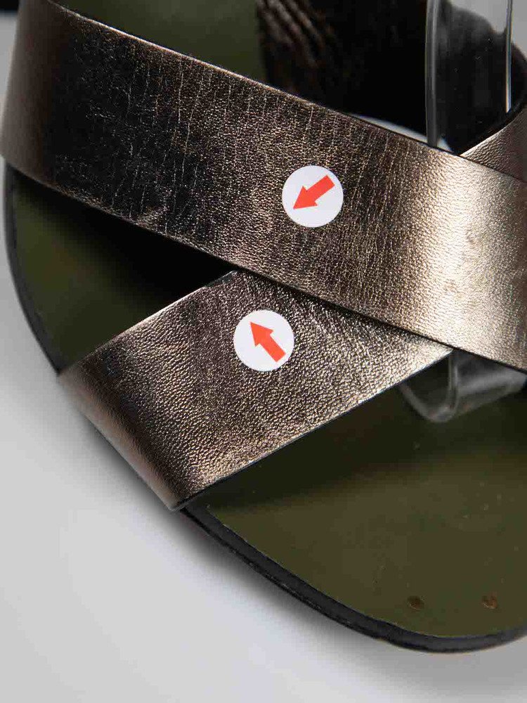 Gucci Snakeskin Leather Metallic Strappy Heels