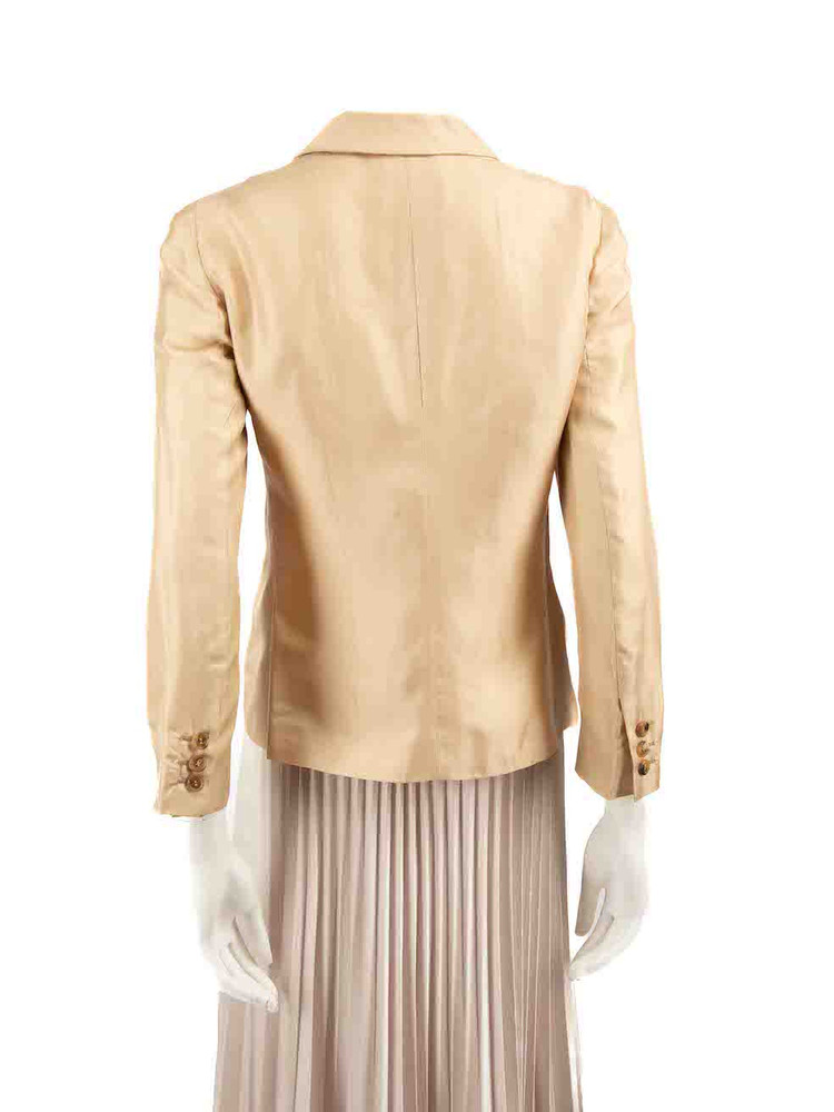 Prada Beige Silk Single Breasted Blazer Jacket