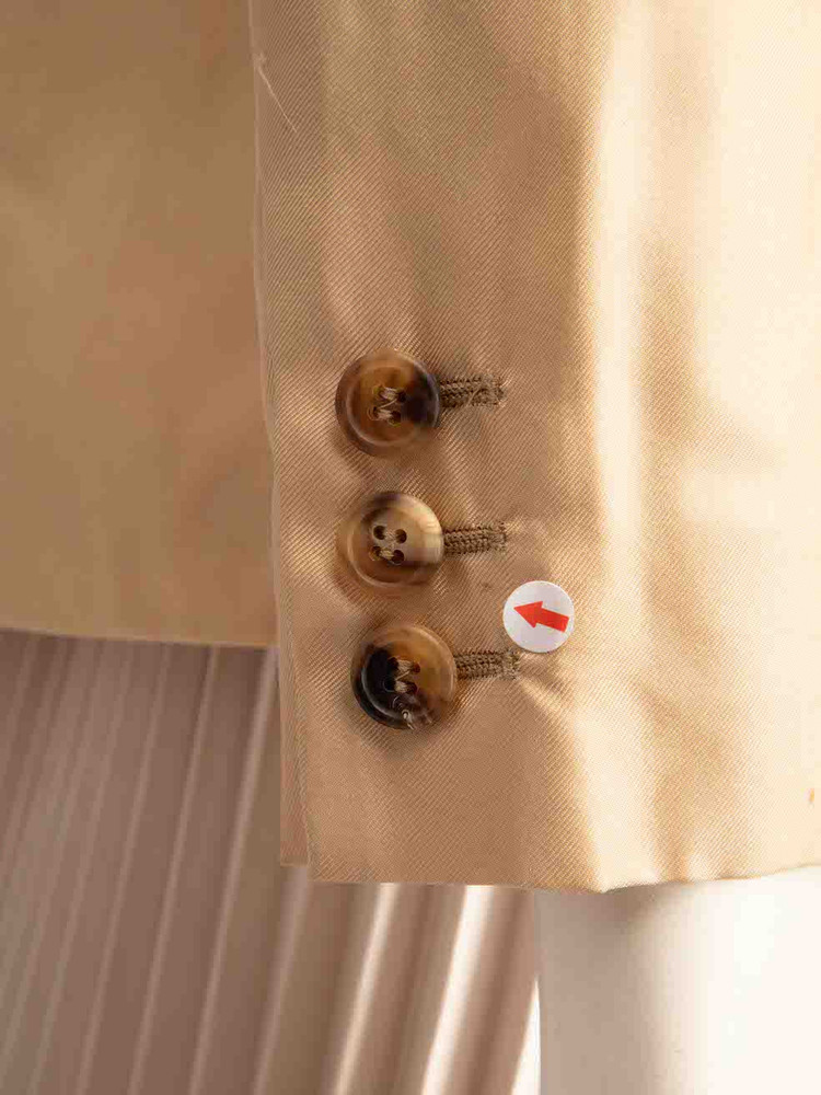 Prada Beige Silk Single Breasted Blazer Jacket