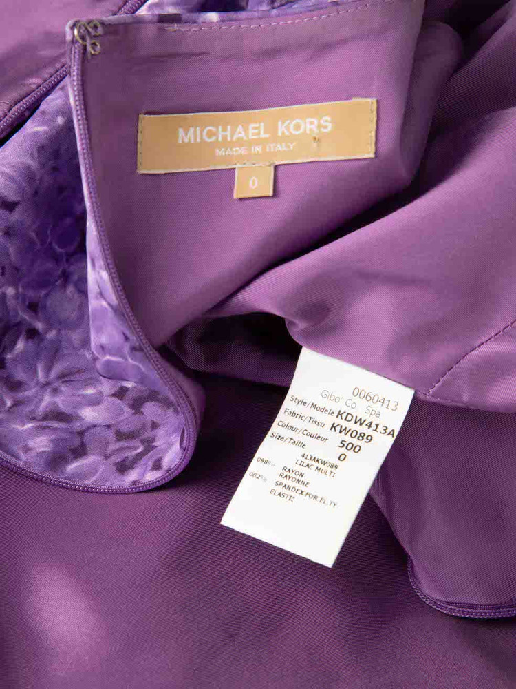 Michael Kors Michael Kors Collection Purple Floral Print Dress