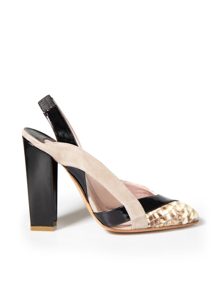 Chloé Python Leather Slingback Heels