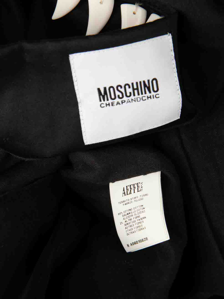 Moschino Black Faux Teeth Embellished Jacket