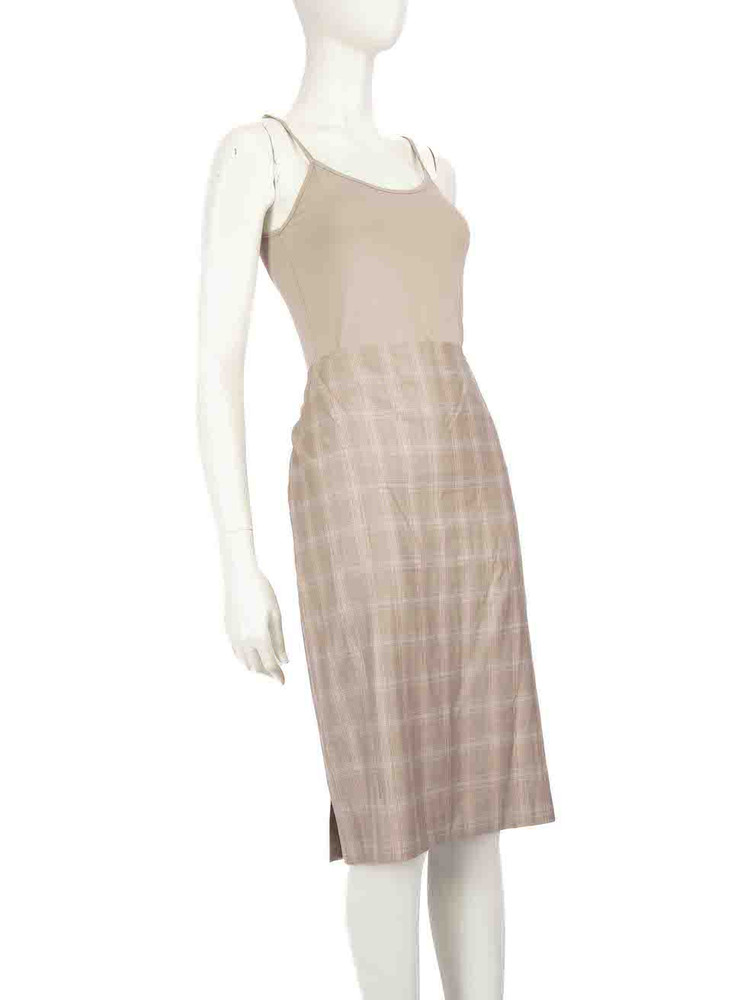 Escada Brown Wool Tartan Knee Length Skirt