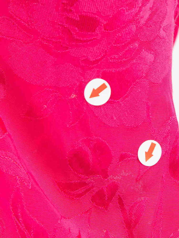 STAUD Pink Floral Jacquard Ruched Top