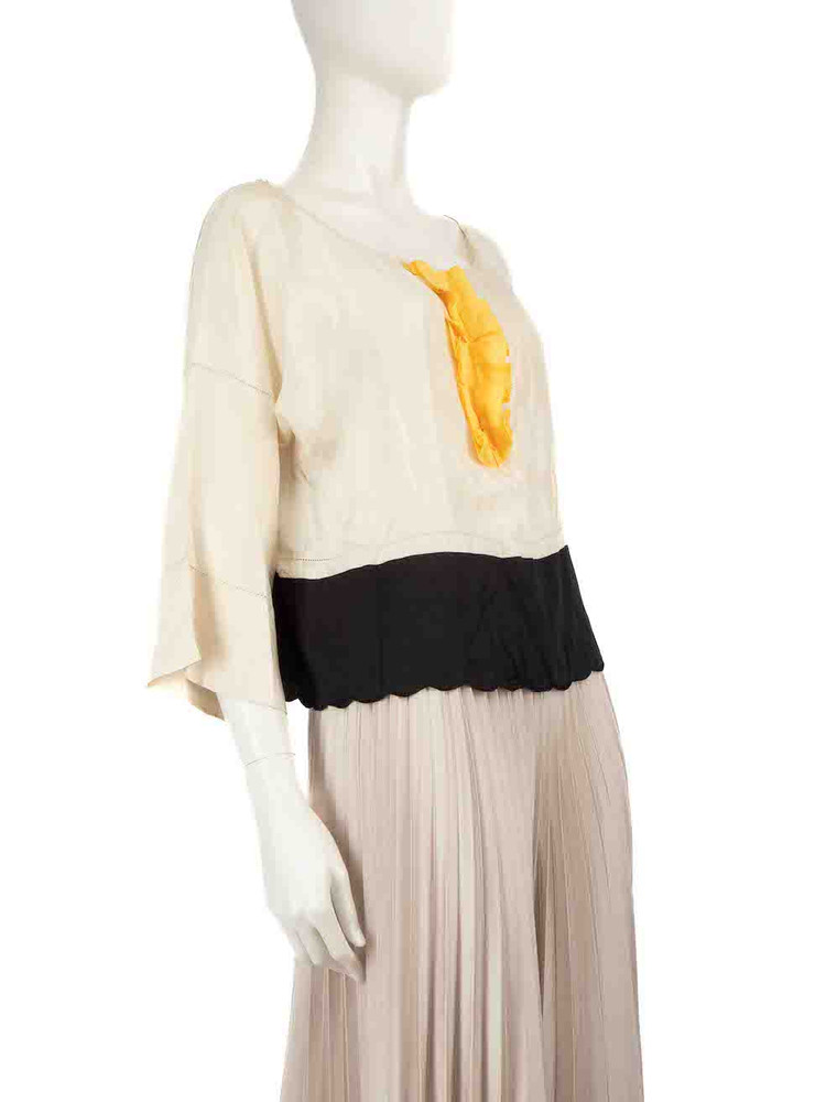 Chloé Scalloped Accent Silk Blouse