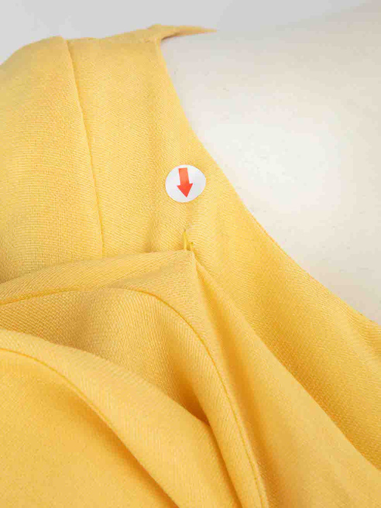 Isabel Sanchis Yellow Oversized Bow Accent Dress