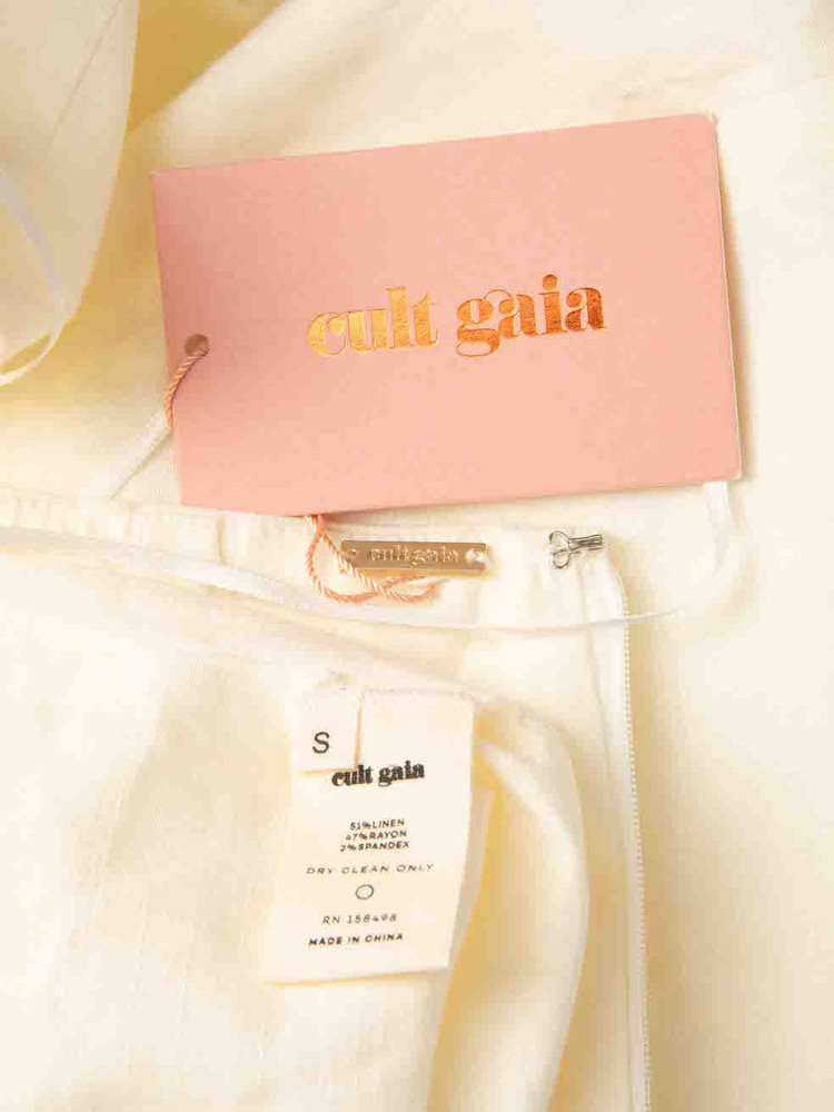 Cult Gaia Cream Cut Out Accent Mia Dress