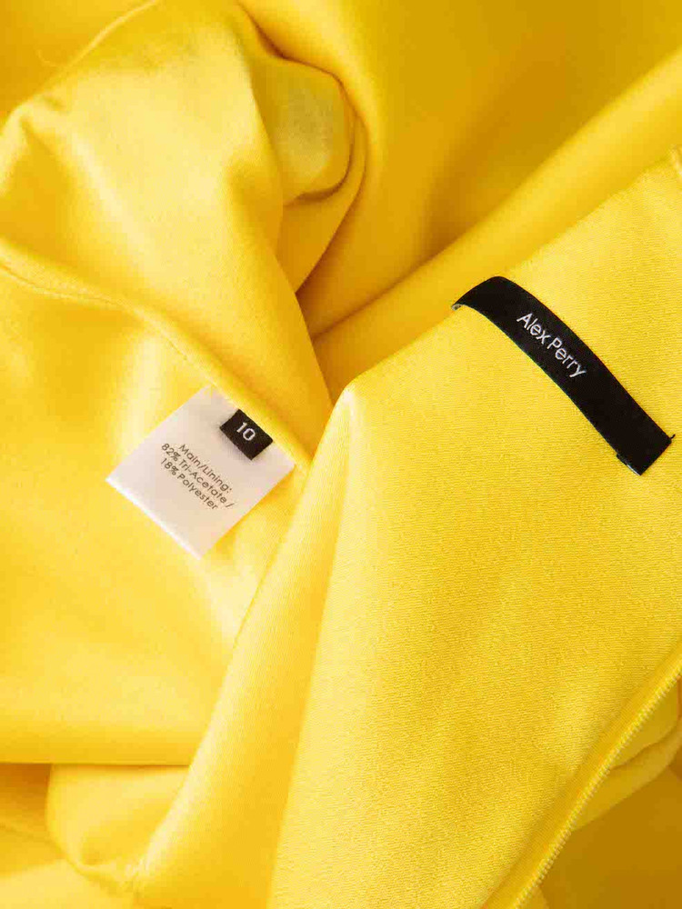 Alex Perry Yellow Strap Detail Long Sleeve Top