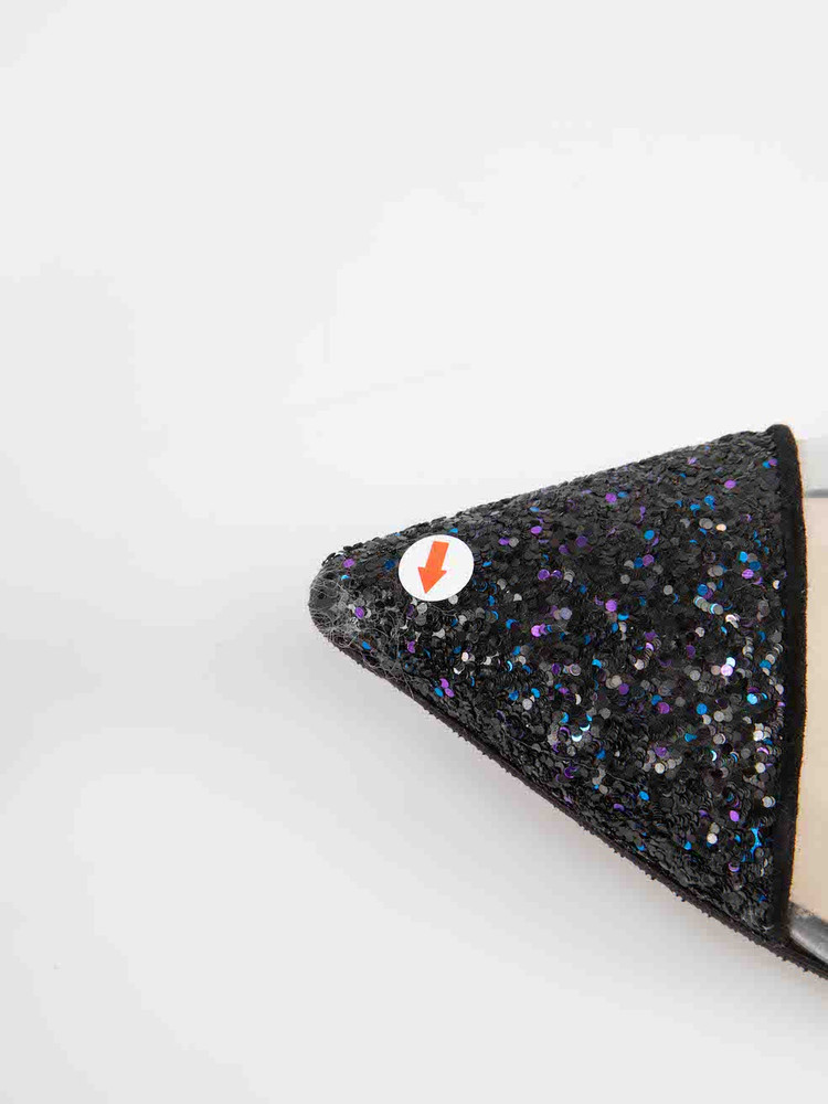 Sophia Webster Black Patent Daria 85 Glitter Flats