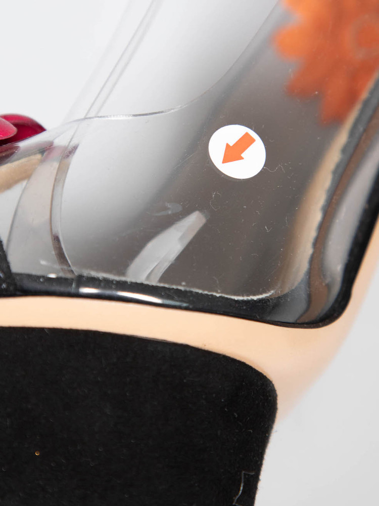 Charlotte Olympia Floral Suede & PVC Heels