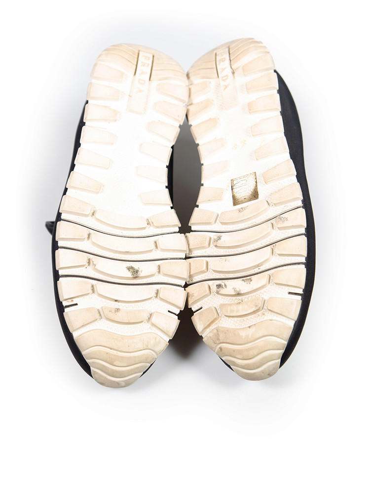 Prada Black Crystal Embellished Slip-On Trainers
