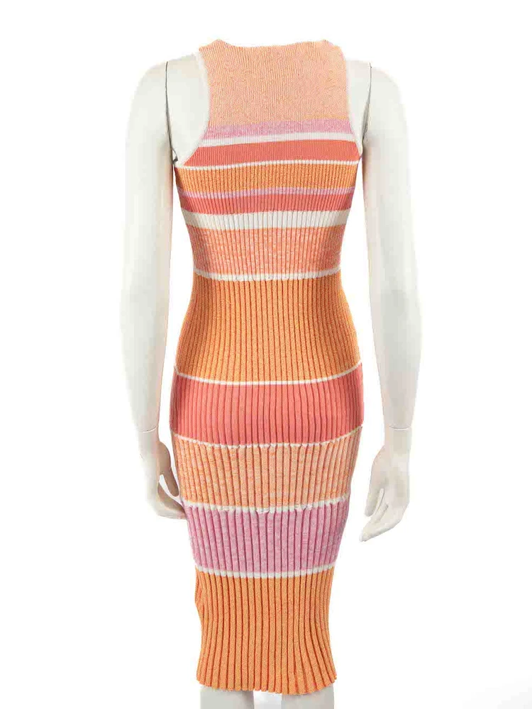 Victoria Beckham Victoria Victoria Beckham Stripe Pattern Rib Knit Dress