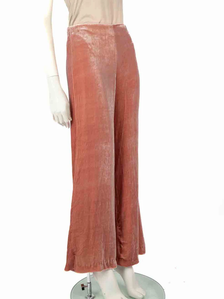 STAUD Pink Velvet Wild Leg Trousers