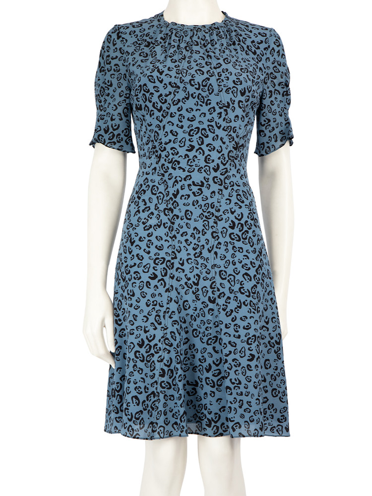 Altuzarra Blue Leopard Print Knee Length Dress