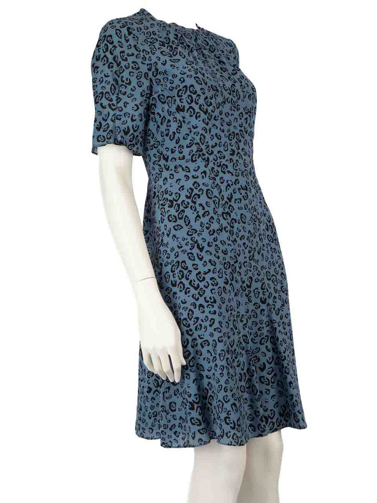 Altuzarra Blue Leopard Print Knee Length Dress