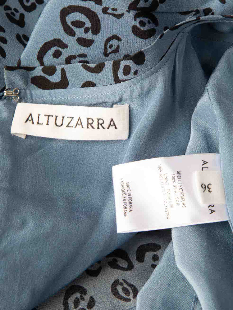Altuzarra Blue Leopard Print Knee Length Dress
