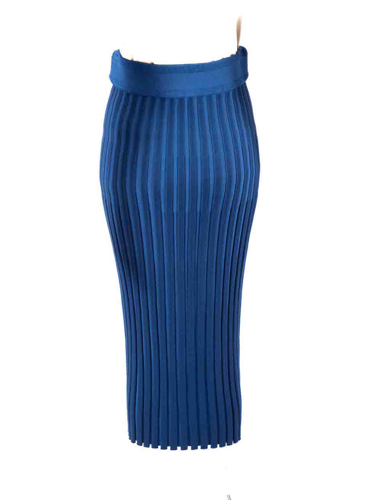 Altuzarra Blue Ribbed Midi Knit Skirt