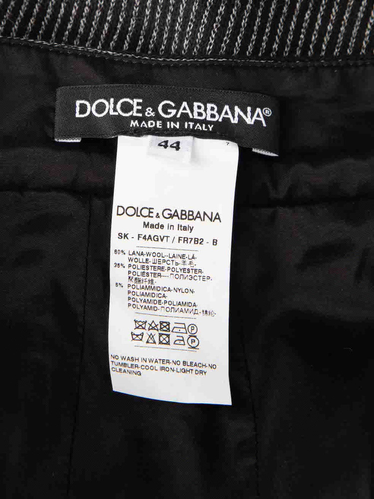 Dolce & Gabbana Grey Striped Mini Skirt