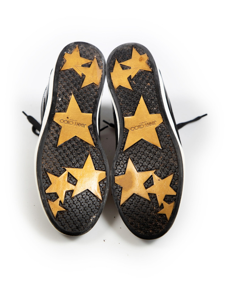 Jimmy Choo Black Patent Lace Up Trainers